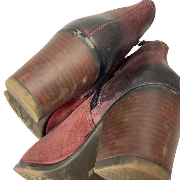 Roan Ankle Booties Womens Lina F858020 Red Burgundy Round Toe Western Size 9.5 - Picture 8 of 12